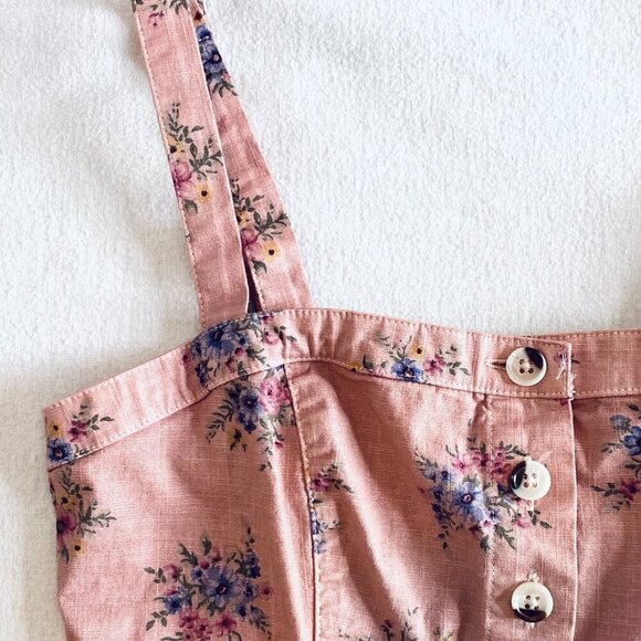 Forever 21 pink floral mini dress Womens Small stretch retro flowers body con - Picture 4 of 10